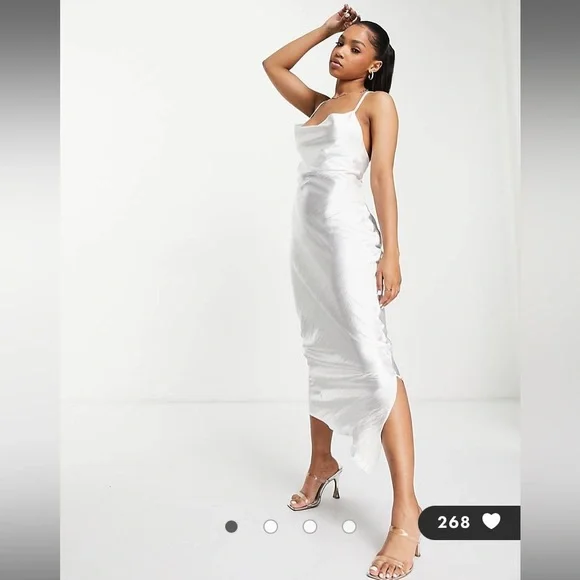 ASOS | Dresses | New Asos Satin Maxi Slip Cami Dress In Ivory | Poshmark